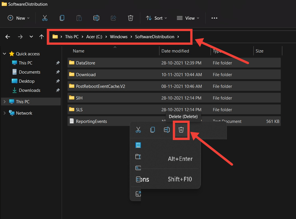 Delete Software Distribution File